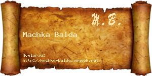 Machka Balda névjegykártya